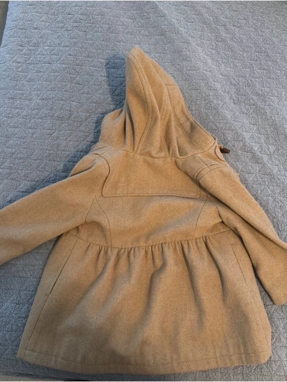 GAP Girls' Hooded Toggle Pea Coat in Camel